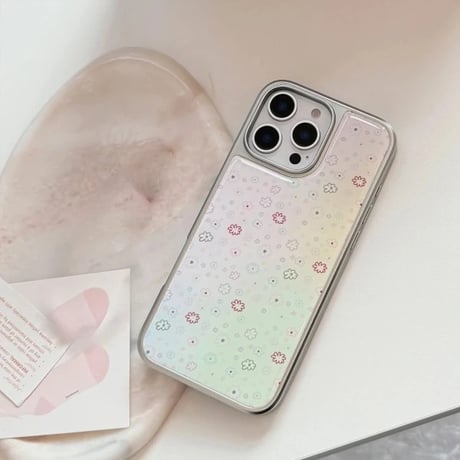S74702 さりげな小花のパール調iPhoneケース