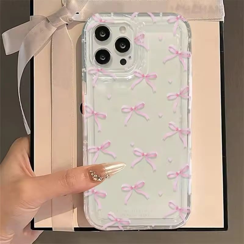 L62313 リボン柄クリア iPhoneケース | nanomita