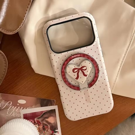 K23155 ドットリボンハートリングiPhoneケース