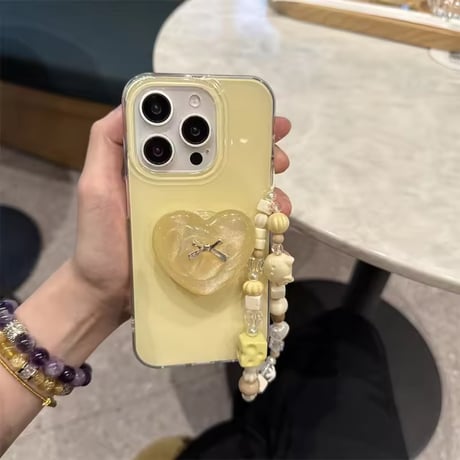 K23064 リボンハート チャーム付きiPhoneケース