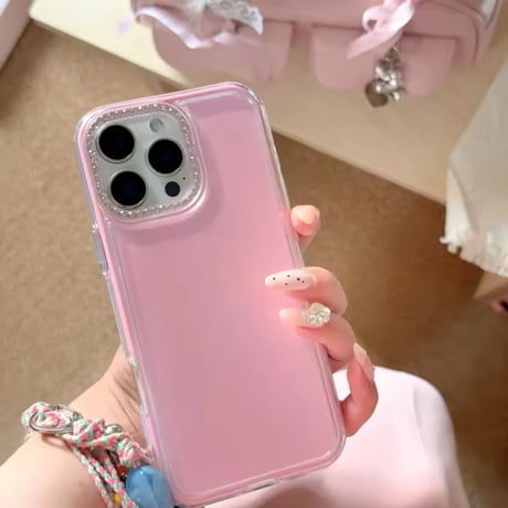 S75656 ビジューカメラフレーム パステルiPhoneケース