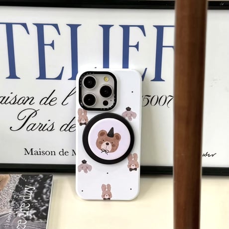 K22737 ぼうしぐまとうさちゃんのiPhoneケース（MagSafe対応）