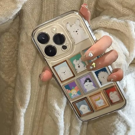 【即納商品】L62173 わんこの美術館クリアiPhoneケース