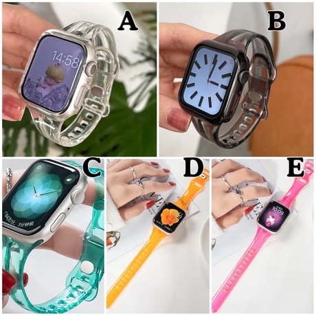 N00113 ポップカラー クリアApple Watchベルト