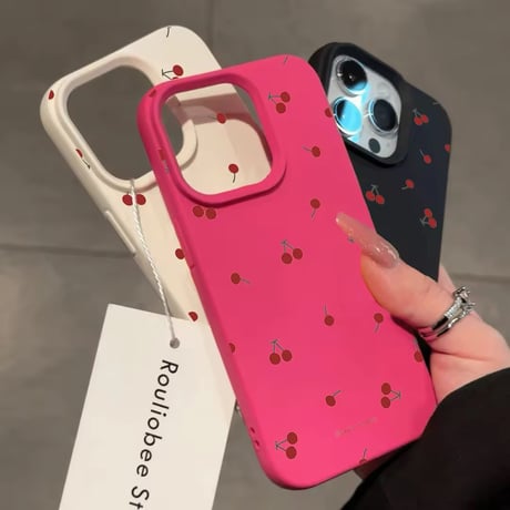 S74527 チェリーパターンiPhoneケース