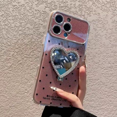 【即納商品】K23092 ハートミラースタンドiPhoneケース