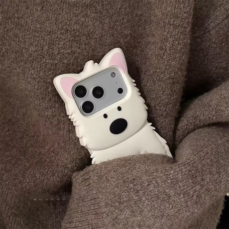 S75243 ちょこんとわんちゃん 立体iPhoneケース