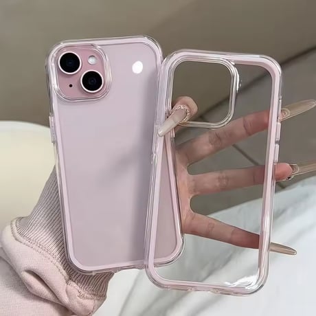 L62419 パステルフレーム クリアiPhoneケース