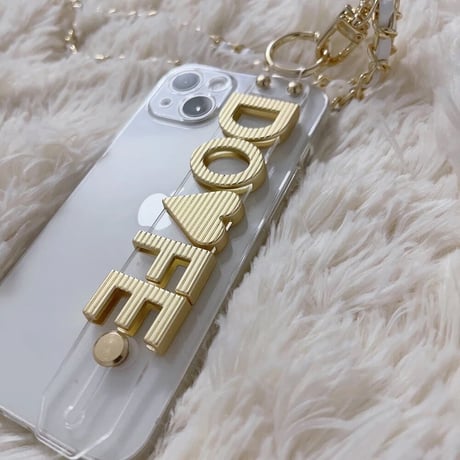 K22223  カスタムネームチェーン付きiPhoneケース