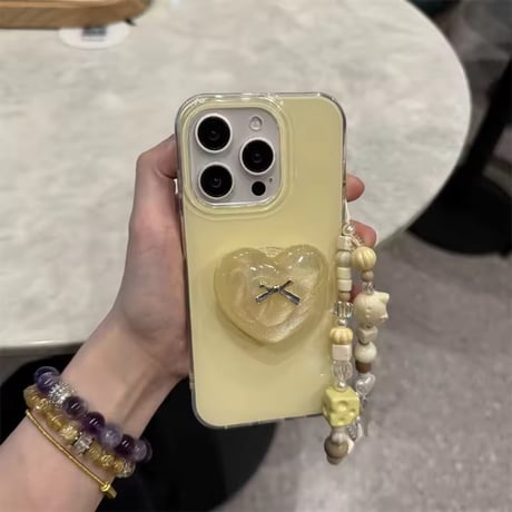 K23064 リボンハート チャーム付きiPhoneケース