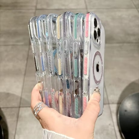 L62219 きらきらサークルMagSafe対応iPhoneケース