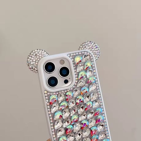 K22958 ビジューベア ストラップ付き iPhoneケース