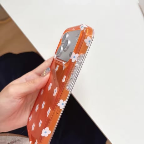 S75398 ビタミンオレンジ フラワーiPhoneケース