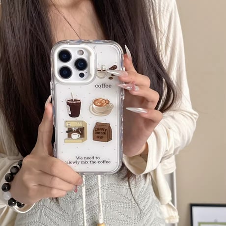 S74777 カフェタイムクリアiPhoneケース