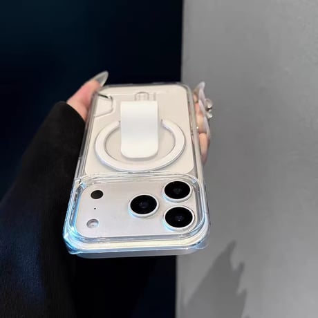 K23056 カラーポップMagSafeスタンドグリップ付きクリアケース