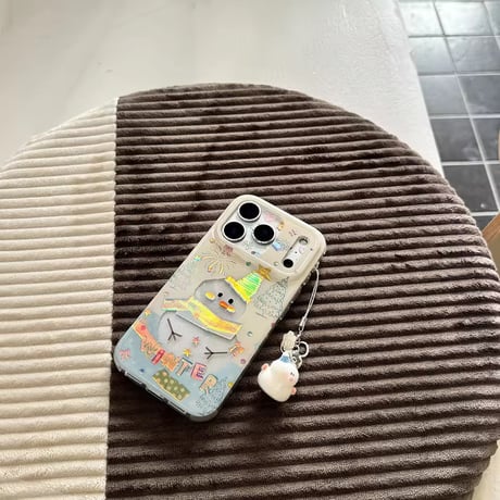 S75151 キラきゅんスノーマン iPhoneケース（チャーム付き）