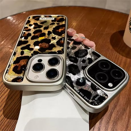 S74313 メタリックレオパード iPhoneケース