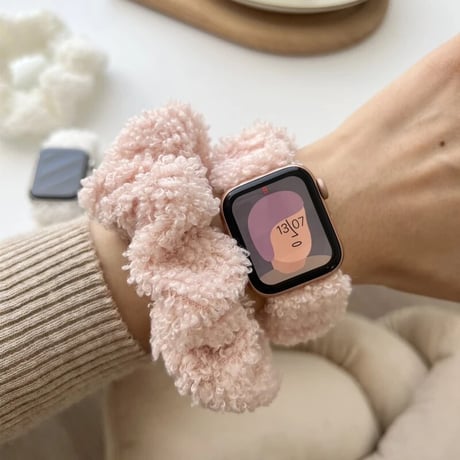 N00109 もこもこシュシュ風 Apple Watchバンド