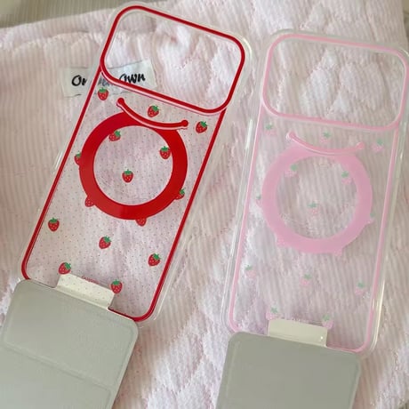 K23078 いちごリボンスタンドiPhoneケース