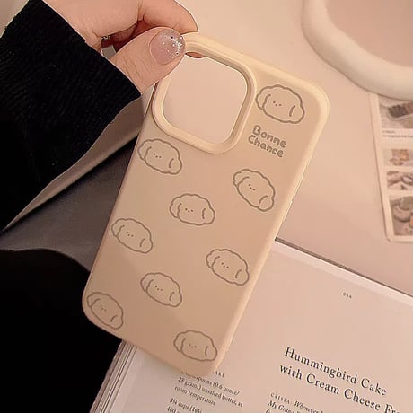 S74794 ふわふわドッグ柄iPhoneケース
