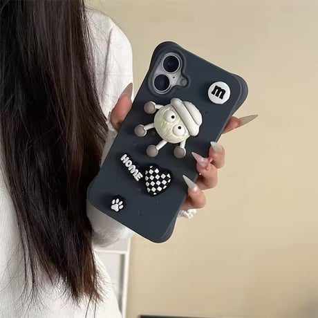 S74834 もこもこキャラの立体iPhoneケース