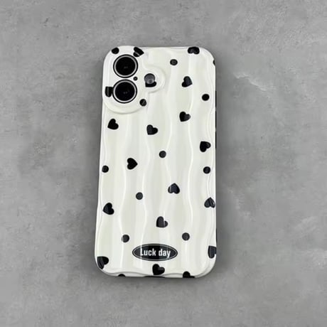 S74595 くねくねハートのモノトーンケース