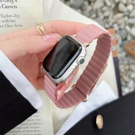 N00184 くすみカラーのマグネット式Apple Watchバンド