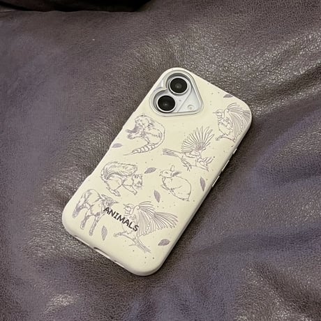 S74613 ナチュラルテイスト森の動物iPhoneケース