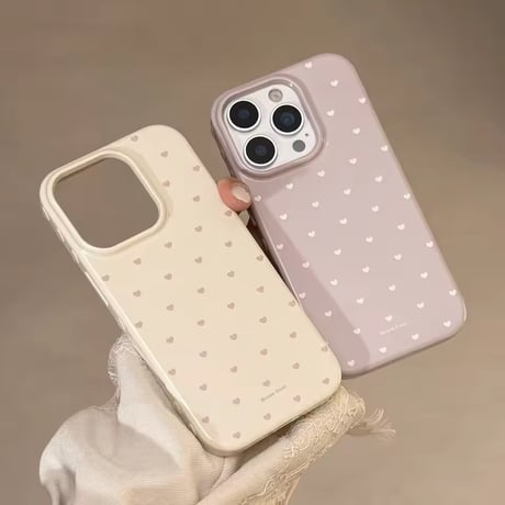 S75206 プチハート総柄 ミルキーカラーiPhoneケース
