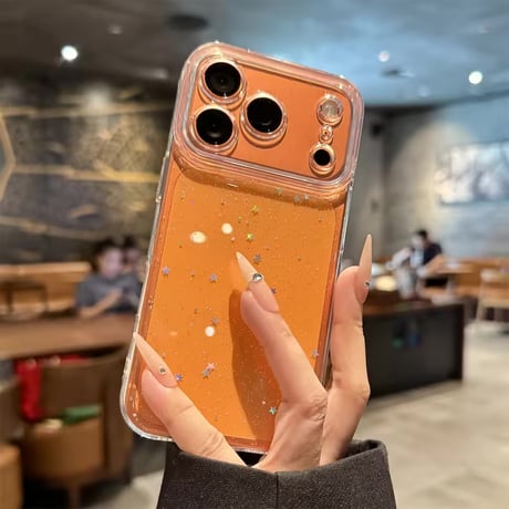 L62384 星ラメ入り クリアiPhoneケース