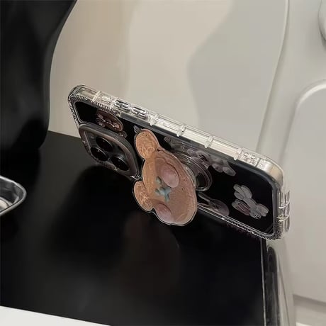 K23168 くまちゃんソケット＆ハンドストラップ付き iPhoneケース