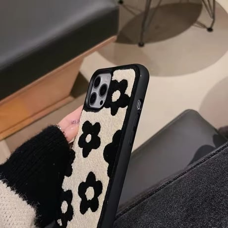 【即納商品】S74314 もこもこフラワーループ iPhoneケース
