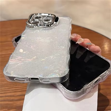 K22688 ぷるぷるラメのカメラスタンドiPhoneケース