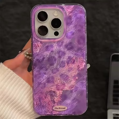 S74428 シャイニーパープルレオパード iPhoneケース