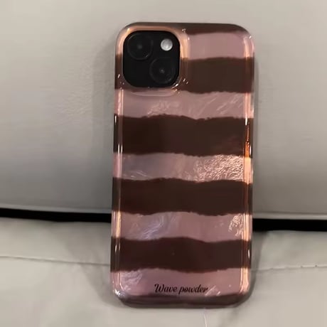 S75196 ブラウンストライプ iPhoneケース