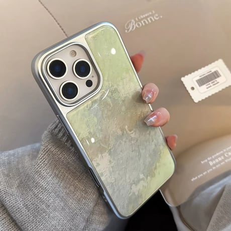 S74659 グリーンニュアンスデザインiPhoneケース