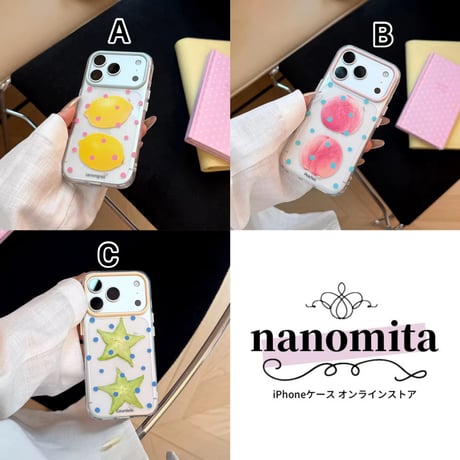 L62480 フルーツドットクリアiPhoneケース