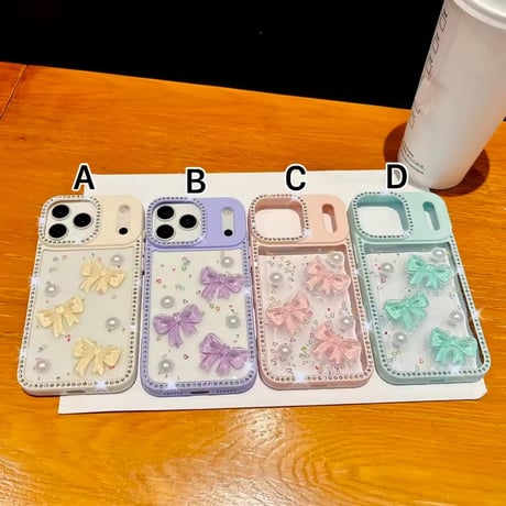 【即納商品】L62316 リボンパールきらめき iPhoneケース