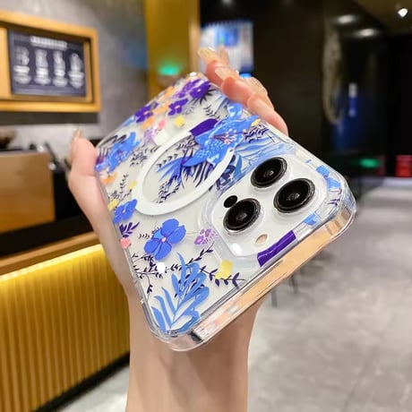 L62240 MagSafe対応 ボタニカルフラワーiPhoneケース