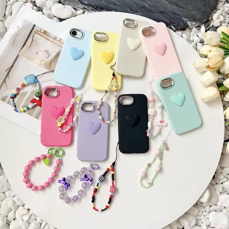 K22917 3Dハートカラフル iPhoneケース | nanomita