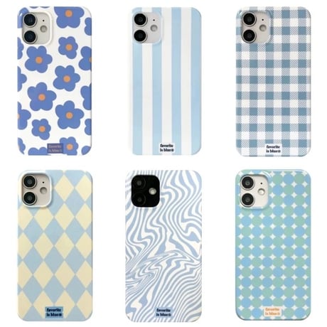 S74725 「favorite blue collection」ブルー柄iPhoneケース