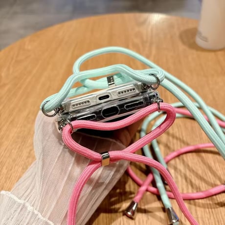K22978 ショルダーストラップ付きクリア iPhoneケース