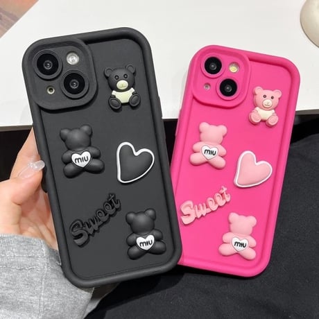 S74438 スイートベアデコ iPhoneケース