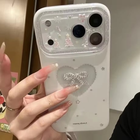 K22948 ハートリボン きらめきiPhoneケース