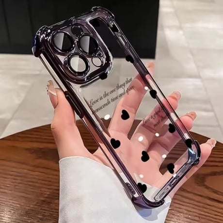 L62457 ちびハートドットクリアiPhoneケース