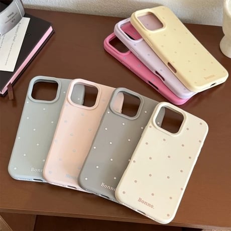 S74793 BonneドットのやさしいマットiPhoneケース