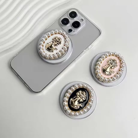 P0373 パールカメオ MagSafe対応スマホグリップ