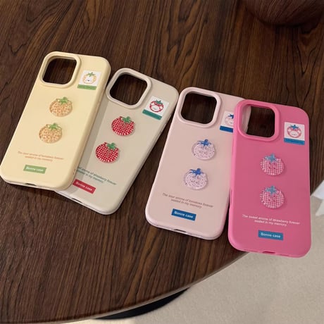 S74673 ストロベリーチェックiPhoneケース