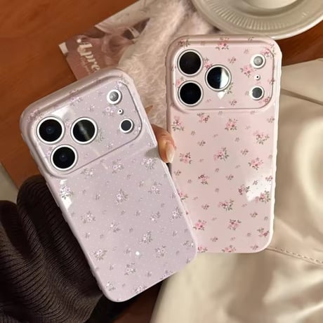 S75399 くすみカラーミニブーケiPhoneケース