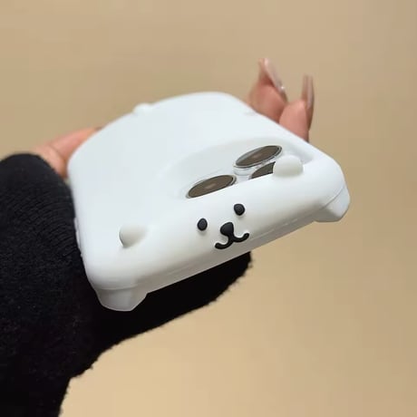 S74644 つぶらなシロクマフェイス iPhoneケース